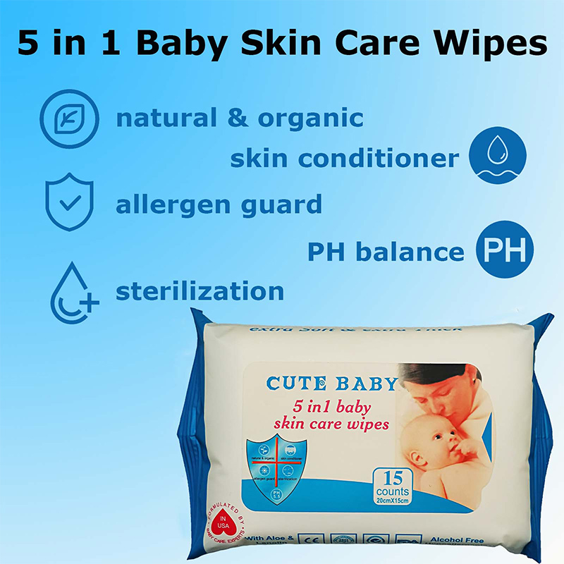 Natuurlijke, niet-irriterende, milde babydoekjes